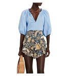 Xirena Jules Top Dark Periwinkle Purple Balloon Sleeves Women's Size Medium Photo 1