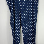 Lands' End Pants 2X Navy Polka Dot Stretch Pull On Plus Size Classic Preppy Photo 0