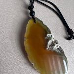 Vintage Agate Crystal Pendant Brown Photo 0