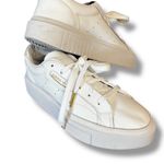 Adidas  Sleek White Court Sneakers All Leather Women’s 7- fit more like 8 Photo 1