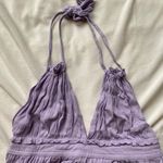 light pastel purple polka dot beachy halter dress Size M Photo 1