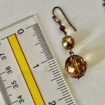 Vintage crystal drop bead earrings Gold Photo 5