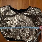 Blanc  Women's Gold Sequin Long Sleeve Cutout Bodycon Mini Party Dress Size Large Photo 4