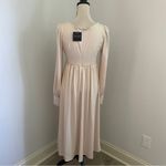 Joyfunear Pleated Long Sleeve Gown Medium Renaissance Pastel Pink Maxi‎ Dress Photo 1