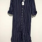 NEW NWT Everyday Ritual Navy Blue Ocean Stripe Maxi Dress Cover Up Size M Photo 9