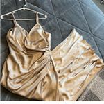 Revelry Satin Wedding Dress in Champagne Gold Size 10 Photo 2