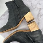 Toms Evie Leather Block Heel Ankle Boot Black Sz 9 Side Zipper Comfy Boho Comfy Photo 7