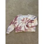 Hippie Rose  Purple Tie Dye Cropped Scoop Neck Sweatshirt XL Photo 5