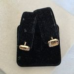 Boutique Gold Filled Greek Key Huggie Earrings Photo 3