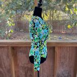 ZARA  Women's Green And Blue Floral Long Sleeve Bodysuit Size S Photo 1