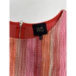 W5  textured knit short sleeve top in a pink and orange striped pattern. Size L Photo 3