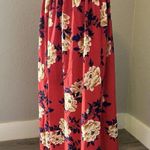 Boohoo  Maxi STRETCH WAIST Skirt Size 16 Red Floral Gypsy Boho Festival NWT #196 Photo 2