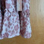 Storia  Floral Ruffle Midi Dress Pink Blush Tie Front Boho Maxi Small Photo 8