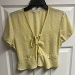 Persaya  Floral Lace Up Crop Top W/ Ruffle Size Large Photo 0