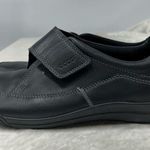 Ecco Black leather  size 11/11.5 slip-on velcro close shoes 42 Photo 4