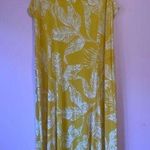 Susan Graver QVC Liquid Knit Yellow Floral Sleeveless Dress Photo 0