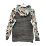Hooey Medium Pullover Hoodie Gray Geometric Print Long Sleeve Photo 2