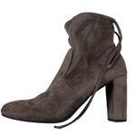 New Directions Hollis Heeled Boots Womens 8 Taupe Suede Tie Ankle Retro Chic Brown Photo 1