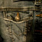 Detail Jeans Crop Jean Jacket Ladies Medium 90s Vintage Super Cute EUC Size L Size L Photo 10