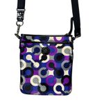 Coach  Alex Swingpack Satin Fabric Black Patent Leather Purse Photo 0