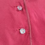 Vintage Joan Yellen Rhinestone Button Satin Blouse Womens Medium Red Silky Top Photo 5