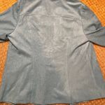 Chico's Light Blue Blazer Faux Suede Moto Jacket SZ 2 Business Casual Office Photo 9