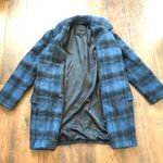 Coach  blue & black plaid winter peacoat Photo 3