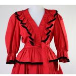 Vintage Albert Capraro Red 2 Piece Skirt and Jacket Set Deadstock Medium Photo 3