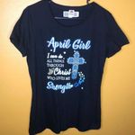Fruit of the Loom April Girl Christian Graphic Tee Cross, L Photo 0
