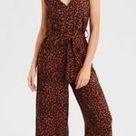 American Eagle  Outfitters Leopard Animal Print Cropped Jumpsuit XS Photo 1