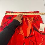 A New Day Cropped Pants Womens Large Red Orange Floral Print High Rise Wide Leg Photo 8