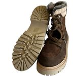 NEW enjoiya chunky lug sole suede Leather lace up boot Y2K Brown Size 10 Photo 3