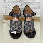 Carven Mesh and Lace open toe heels size 37/7 Blue Photo 2