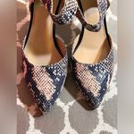Franco Sarto Black Blue Cream Snakeskin Heels 8
Elastic back pointy toe career Photo 6