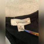 Eyeshadow Black Flowy Floral Embroidered Cream Tanks Top Keyhole Back Size L Photo 3