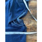 White House | Black Market B7 Denim Flutter‎ V Neck Blouse Short Sleeve Shirt Blue Large Stretchy Photo 4