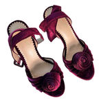 Antonio Melani x Nicola Bathie Emilia Velvet Burgundy Platform Sandals 9M Photo 0