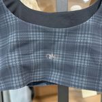 Alo Yoga ALO plaid sports bra charcoal occasion workout top gingham print scoop back Photo 6