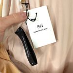 Something Navy NWT Beige Crystal Metallic Frill One-Piece Open Back Swimsuit Photo 7