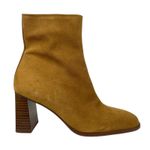Mango Round Toe Heel Suede Ankle Boots Medium Brown Size 39/ 8.5 Photo 2
