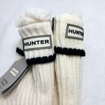 Hunter  Cream Cable Knit Socks with Striped Cuff ONe Size Fits Most Photo 3