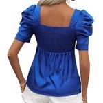 SheIn Ruched Sweetheart Neckline Waist Cinched Shirt in Blue, Size M Photo 1