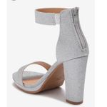 Top Moda Silver Shimmery Chunky Heel Sandal Photo 2