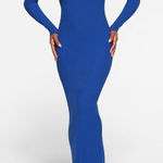 SKIMS NEW  Soft Lounge Long Sleeve Keyhole Maxi Dress Women’s Blue Size XS Photo 0