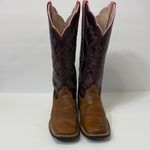 Ariat Brown and Pink Western Ankle Boots Photo 1