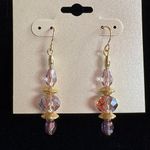 FREE W/PURCHASE Gold and Purple Faceted Crystal Earrings Photo 1