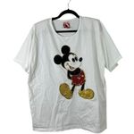 Disney Mickey, Inc. Vintage 1980s Mickey Mouse Puffy Paint Sequin Shirt One Size Photo 0