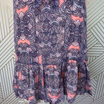 Amanda Uprichard  Mini Dress Drop Hem Tie Neck Geometric Print Pink Purple Small‎ Photo 3