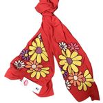 Wildfox New. red daisy scarf. Retails $98 Photo 2