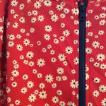 Madewell New NWT  red floral print partial zip polo shirt womens Large L Photo 2